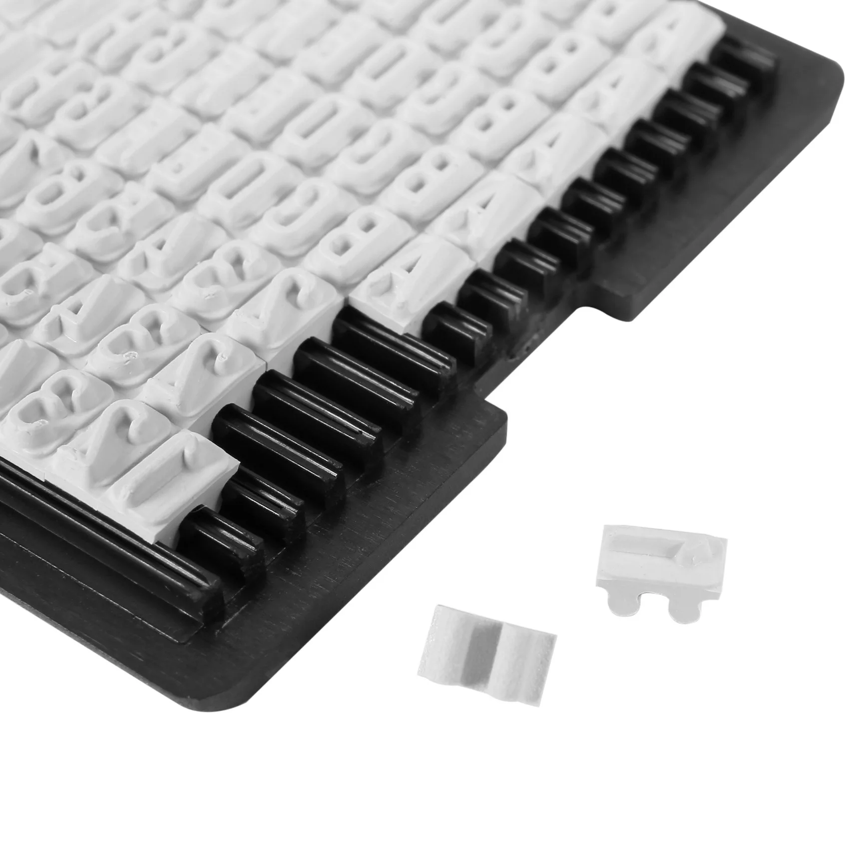 GW-Self Inking Stamp Set Custom Personalised DIY Business Name Number Address Printing Rubber Stamp With Tweezers Kit