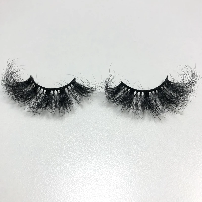 Mikiwi Dramatic 25mm Fluffy Real Mink Eyelashes 100% Handmade Curly Volume Russian False Lashes Only with Tray For Makeup Tools