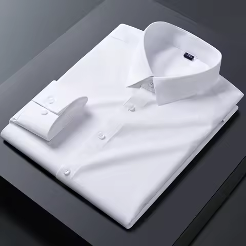 Bamboo Fiber Anti-Wrinkle Mens Shirts Long Sleeve Dress Shirts For Slim Fit Camisa Social Business Blouse White Shirt S-7XL 8XL