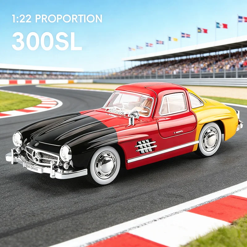 

Новая миниатюрная модель автомобиля из сплава 1:22 Benzs 300SL, литая под давлением модель автомобиля со звуком и светом, детский игрушечный автомобиль, подарок на день рождения