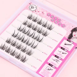 QSTY  Self Adhesive Eyelashes 36 PCS Reusable Adhesive Eyelashes Pre-Glued Cluster Lashes C Curl No Glue Eyelashes 10-16mm with