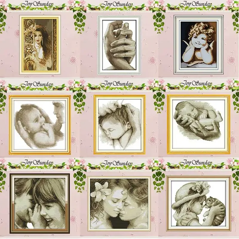 Angel Baby Girl Lover Patterns Counted Cross Stitch Set DIY 11CT 14CT 16CT Stamped DMC Cross-stitch Kit Embroidery Needlework