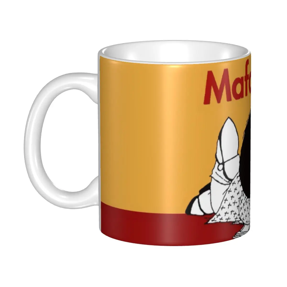 DIY Cartoon Mafalda Ceramic Mugs Customized Argentine Quino Comics Coffee Cup Creative Present