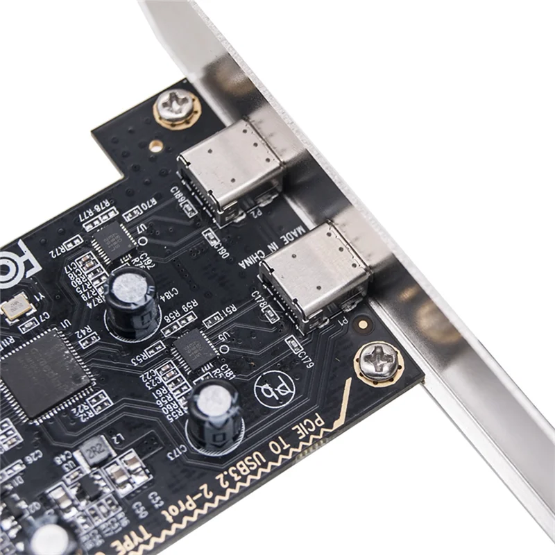 New!!PCIE To Dual Type C Expansion Card PCI-E X1 To 2-Port TYPE-C USB 3.2 GEN1 5Gbps Convert Card ASM1042 Chip For Desktop