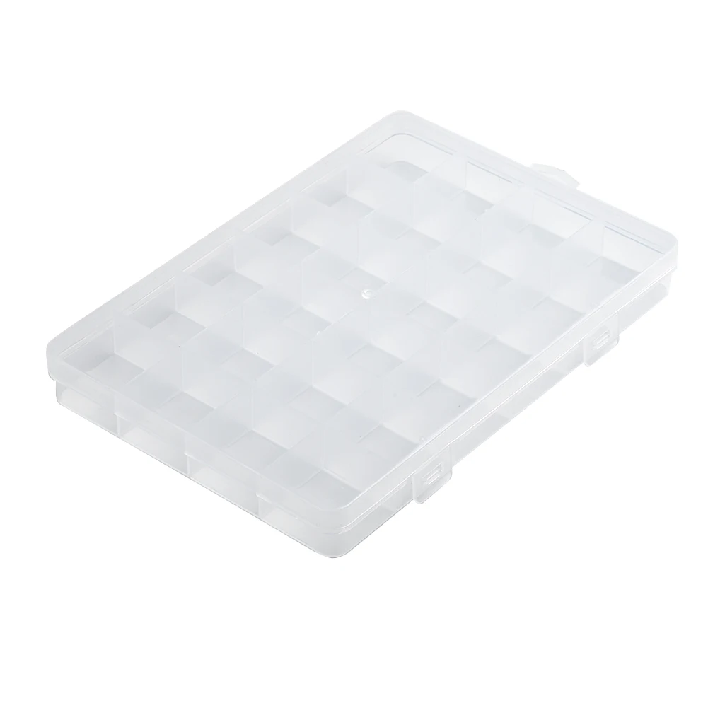 Transparent 24 Grid Storage Box Organizer 19cmx13cmx2.5cm For Rings&Beads&Pills&Jewelry&Cosmetics&Medicines Home Storage Box