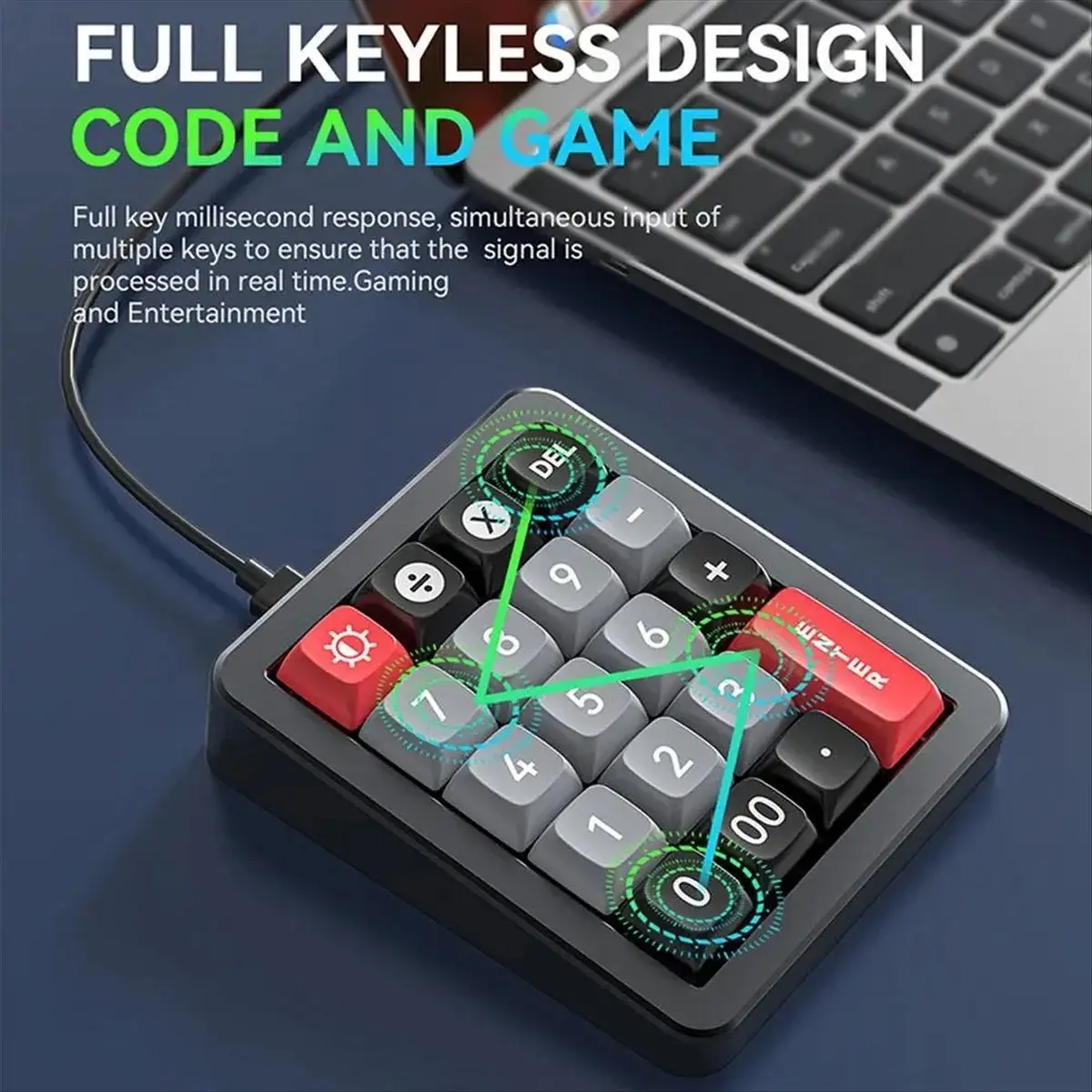 A43M K812 Mechanical Keyboard Wired Hot Swappable Numpad RGB Mechanical Gaming Keyboard Programmable for Win/Mac/Game White