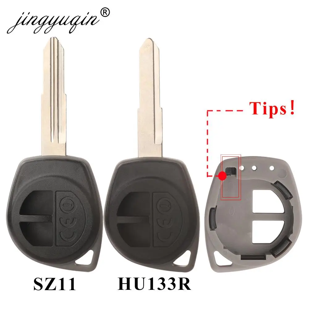 

jingyuqin New 2 Buttons Car Key Housing Shell for Suzuki Alivio Dzire Ertiga Jimny Swift S-Cross SX4 Vitara Auto Key Fob Case