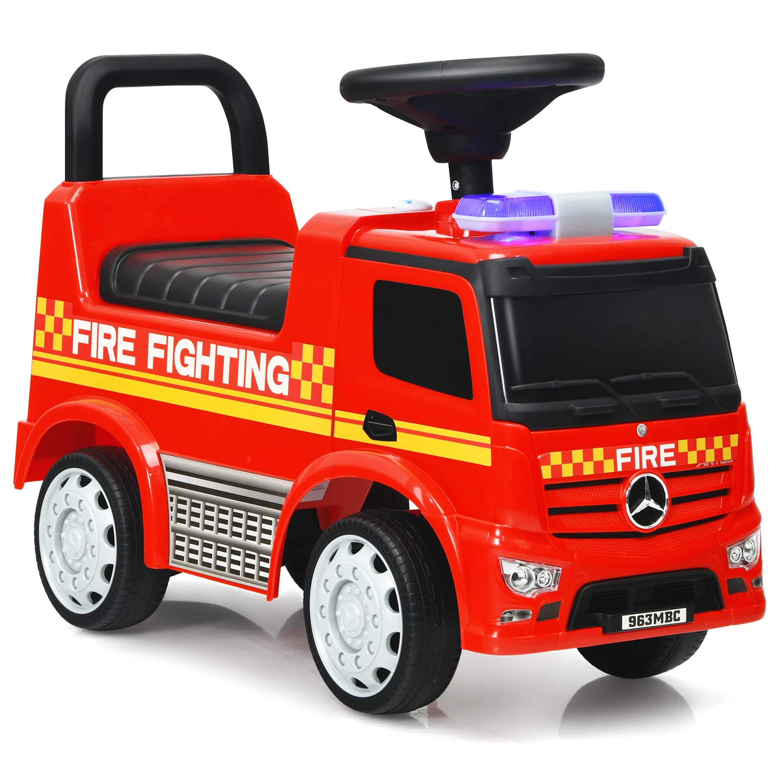 Kids Ride On Fire Engine Licensed Mercedes Benz Push and Ride Racer Red