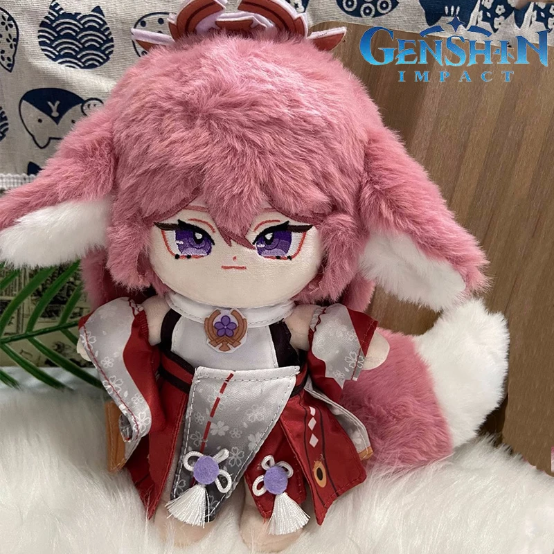 

20cm Genshin Impact Yae Miko Plush Toy Venti Plushie Change Clothes Soft Stuffed Cotton Doll Cosplay Plushie Figure Kids Gift