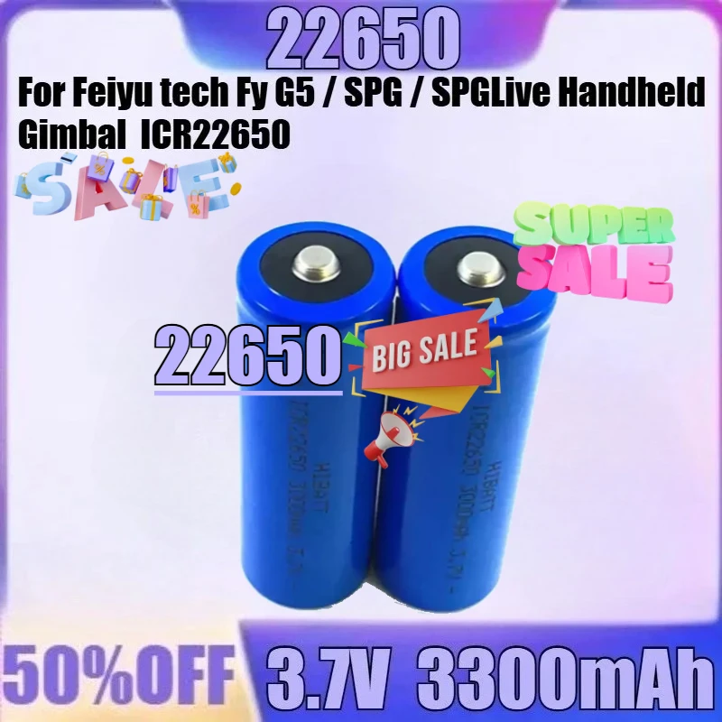 

3000mah 3.7V For Feiyu Tech Fy G5 / SPG / SPGLive Handheld Gimbal ICR22650 22650 Rechargeable Li-ion Battery Lithium Ion Cell