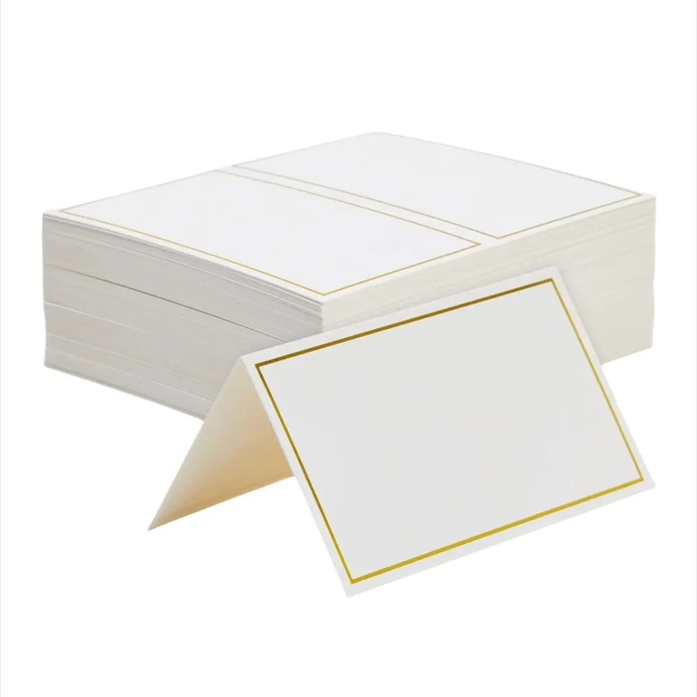 10/20/50/100pcs Gold Name Place Cards Double Sided Wedding Seating Number Card Table Decoration Birthday Party Greeting Card
