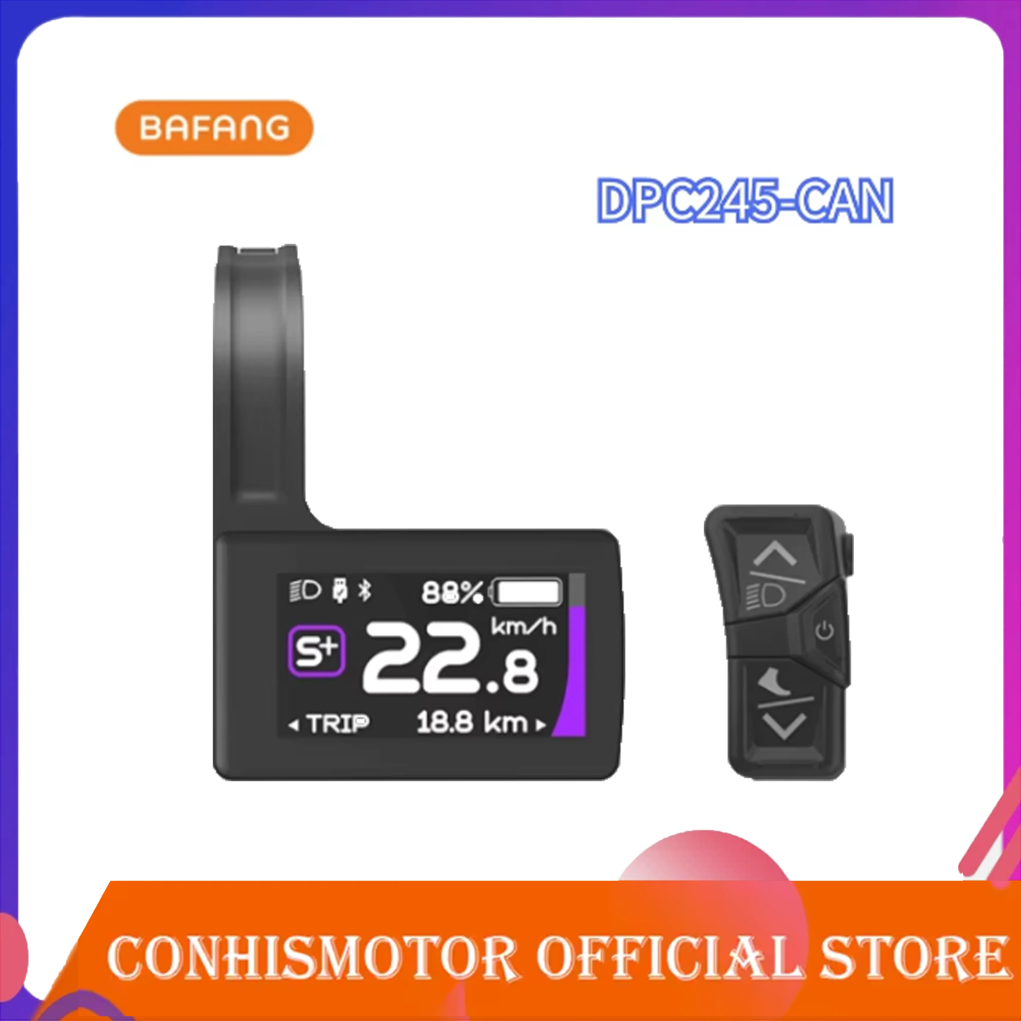 

Bafang DPC245 V3 3.0 Display Screen Bluetooth LCD color Bluetooth speedometer Bafang mid motor CAN protocol M510 M560 M820 M600
