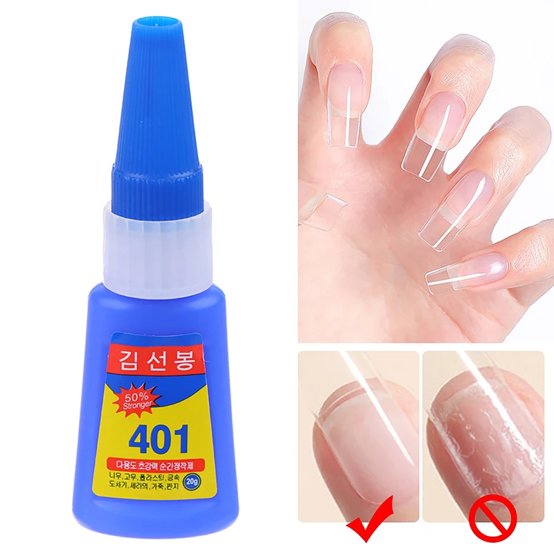 Korea Multifunction 401 Instant Super Glue 20g Super Liquid Glue Home Office School Nail Beauty Products Suitable for Wood Plast