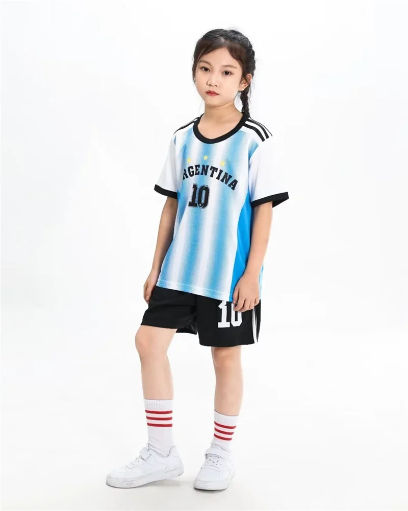 

aldult children's clothing set Football sport Uniforms boy girl Messi10 Fans Jersey Training wear games kits Leisure shirt