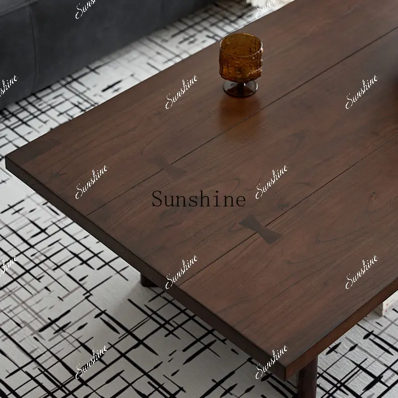 Medieval solid wood rectangular coffee table wabi sari simple tatami tea table  FT