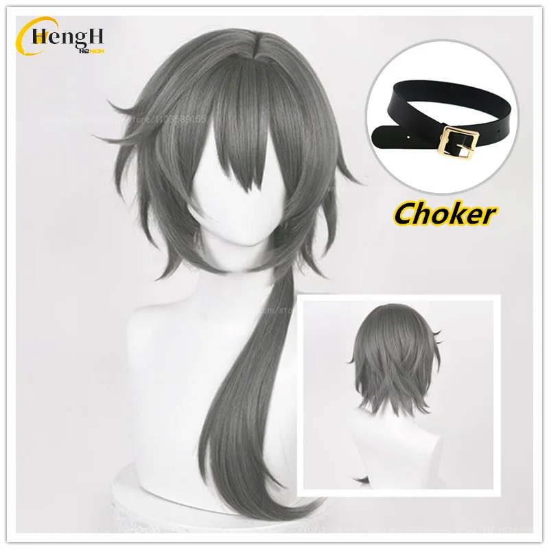 

In Stock Synthetic Wig Anime Shiina Niki Long 60cm Dark Gray Ponytail Cosplay Anime Wig Heat Resistant Hair Halloween Party Wigs