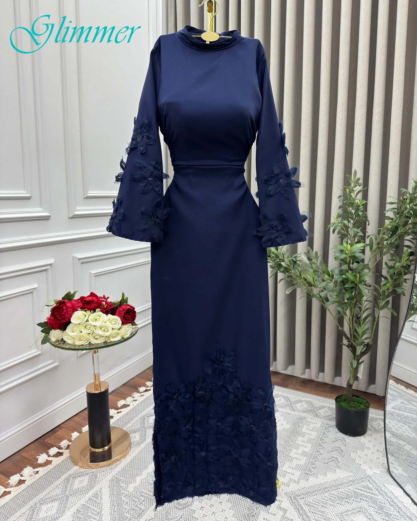 

Customized Straight Crew Neck Elegant Formal Evening Dress Modern Fashion Celebrity Gowns Temperament Bespoke Occasion Gowns