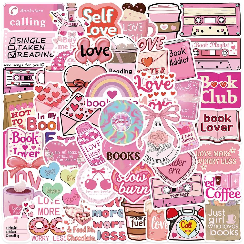 

Lovely Stickers Pink Matte Modern Cartoon Stickers Pack Laptop Water Bottle Car Phone Hard hat Girl DIY Scrapbook Supplie