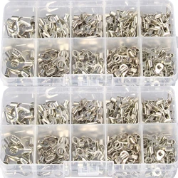 320Pcs Non-Insulated Ring Fork U-type Brass Terminals Assortment Kit Cable Wire Connector Crimp Spade Terminals Assorted set