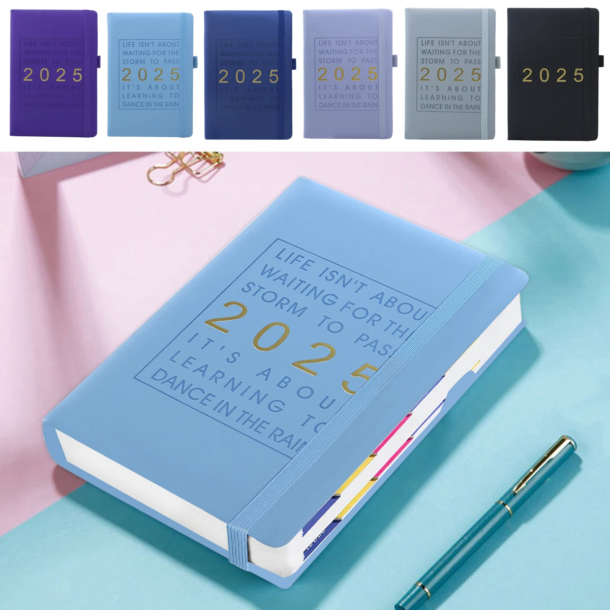 2025 Notebooks Planner A5 Agenda Weekly Monthly Diary Journal School Office Supplies Kawaii Stationery Goal Habit Schedules