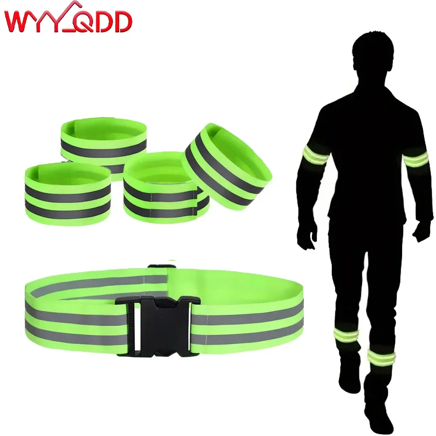 

High-Visibility Reflective Arm Bands - Durable Nylon Safety Belts with Enhanced Visibility for Night Riding, Running, Walkin