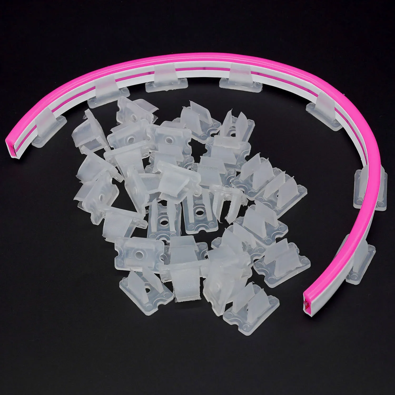 6MM/8MM/12MM/15MM LED light strip clip, RGB 5050 neon light fixing clip, LED connector installation wall accessory
