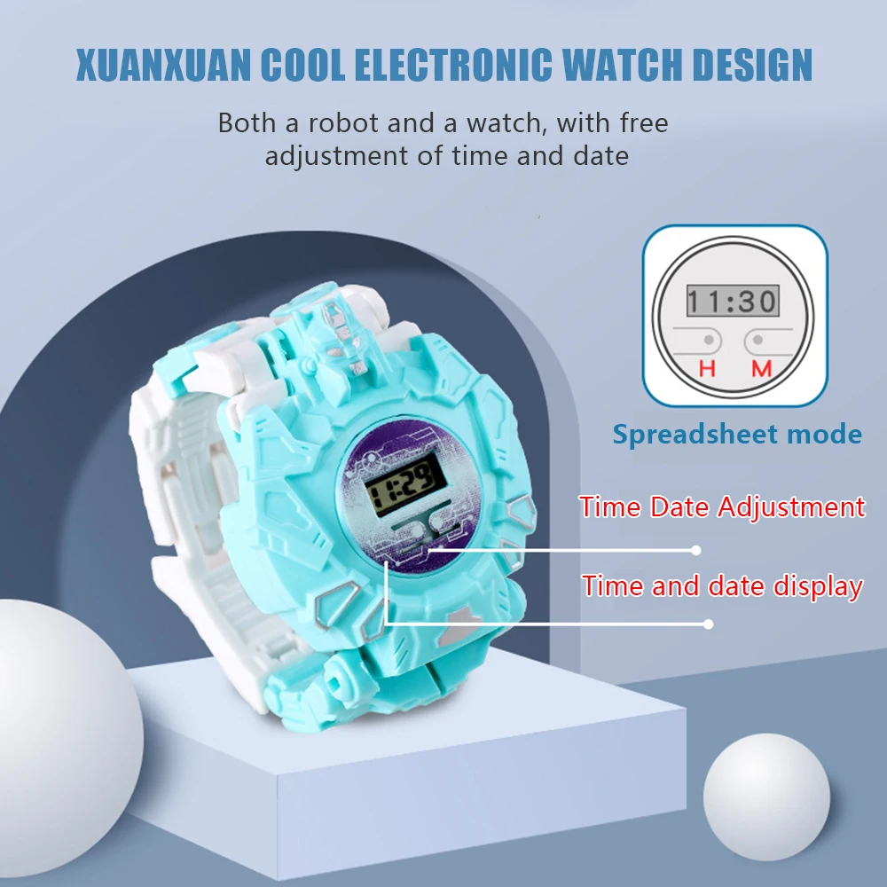 Lustige Kinder Roboter Spielzeug Uhr kreative Cartoon form verändernde Roboter Uhren Kinder Junge digitale elektronische Armbanduhr Uhr reloj