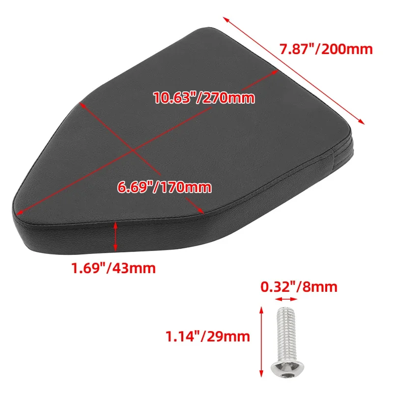 Universal Motorcycle Pillion Rear Backrest Sissy Bar Cushion Pad For Harley Honda Yamaha Suzuki Kawasaki Bobber Chopper Touring