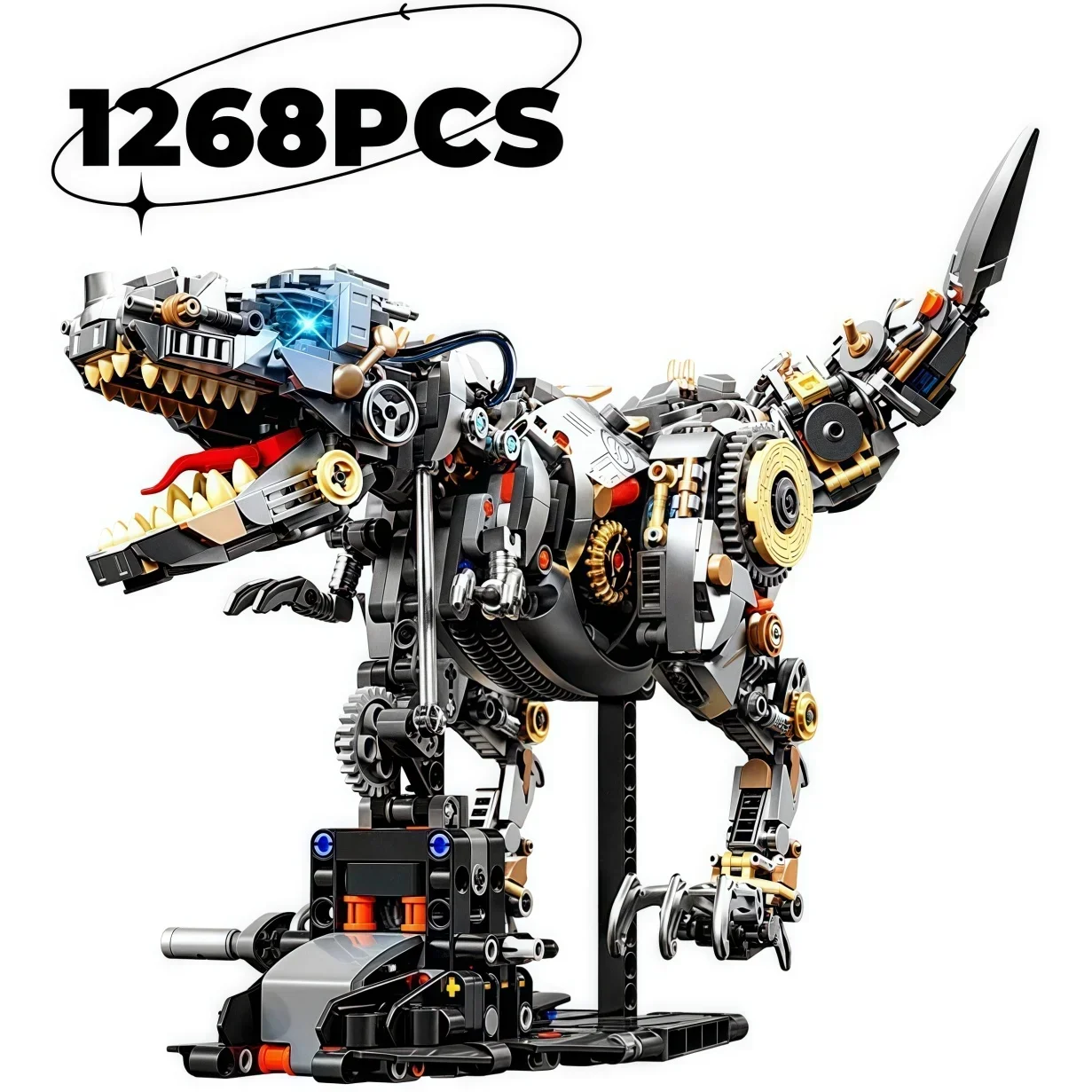 

1268PCS MOC Semi-Mechanical Dinosaur Assembly Science Teaching Building Blocks Toy for Children Model DIY Toys Christmas Gifts