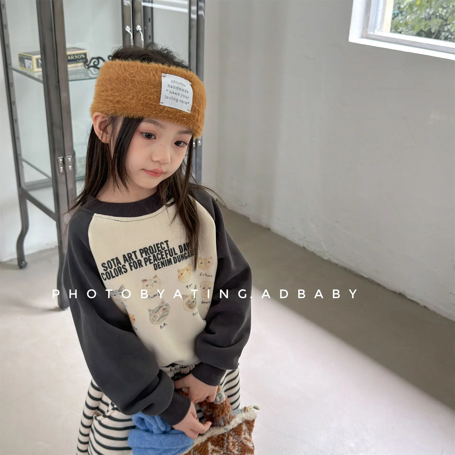 2026 Winter New Children Warm Fleece Sweatshirt Boys Girls Cute Cartoon Print Pullover Kids Plus Velvet Thick Sweatshirt