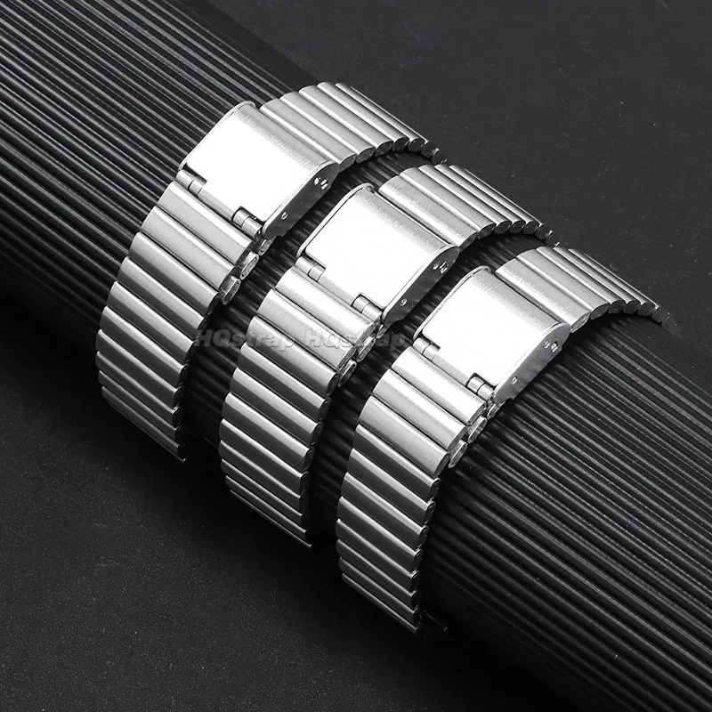 10mm 12mm 14mm 16mm 18mm 20mm Stainless Steel Band Metal for Casio F-91W for F105/108/A158W/168 AE1200/1300 Universal Bracelet