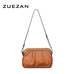3 Straps,100% Cow's Skin Cloud Shell Bag, Fashion Messenger Bag, Genuine Leather Women Shoulder Bag, Girl's Cross-body bag, T123