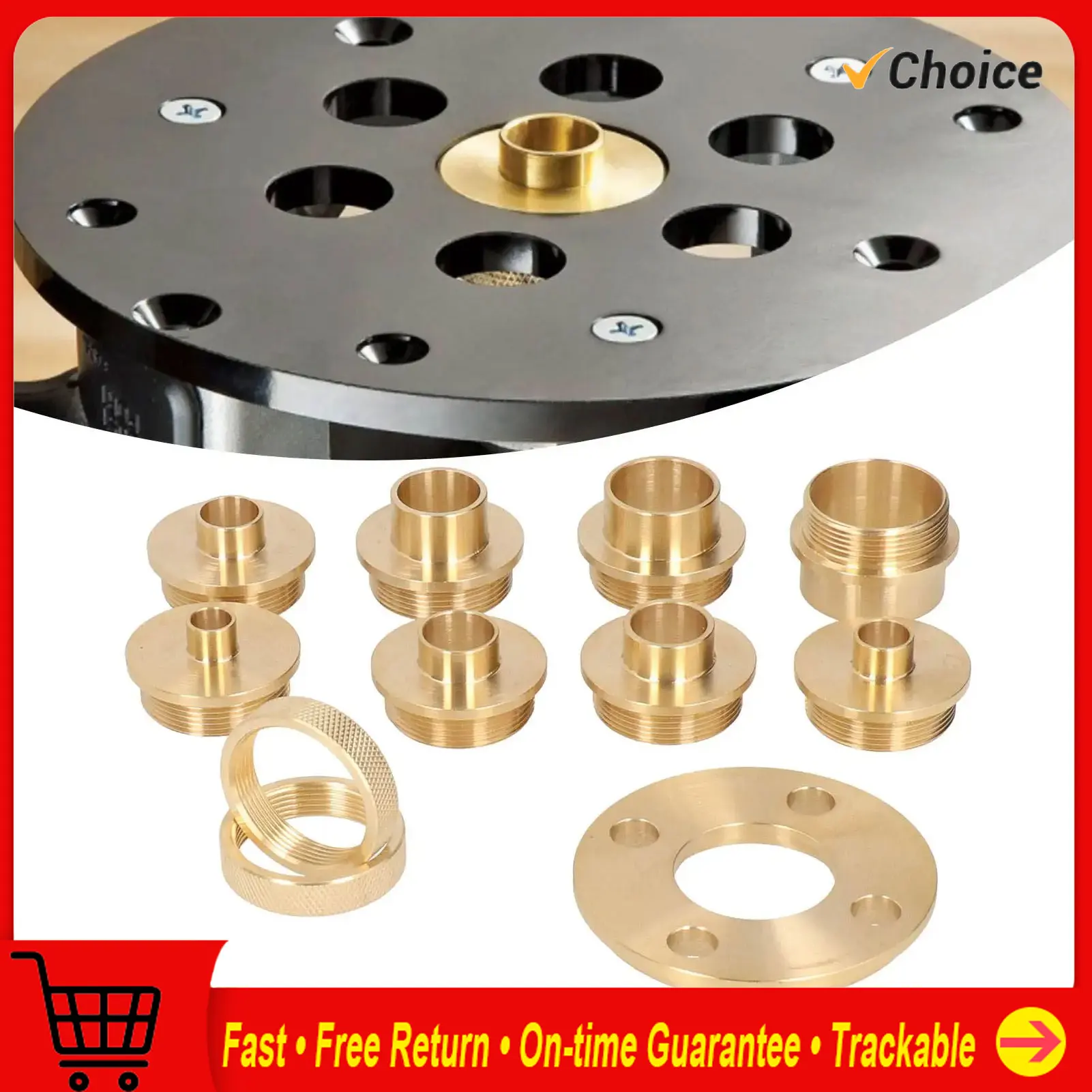 

11Pcs/Set Brass Template Router Guides Kit with Lock Nut Adapter Router Accessory Router Kit Router for Templates