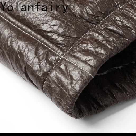 YOLANFAIRY سترة من جلد الغنم الطبيعي للرجال معطف الفرو الحقيقي ملابس شتوية سترة جلدية مع غطاء محرك السيارة جاكيت من الصوف الرجال بومبير 2024