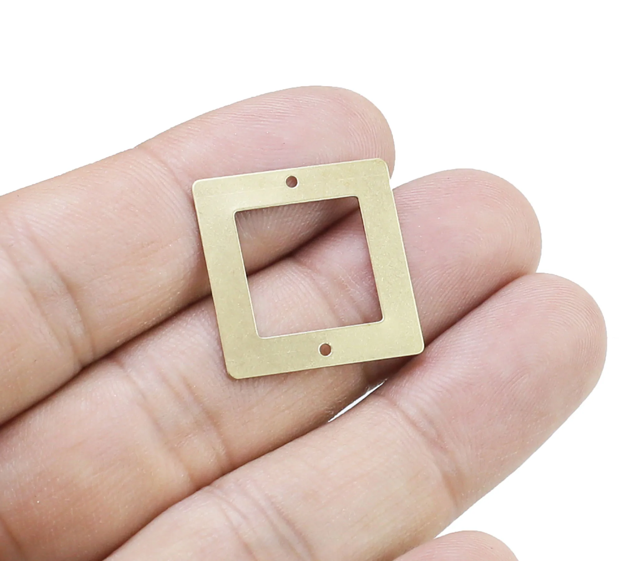 

Square Connector, Brass Charm For Jewelry making, Geometric Earring Findings, 22mm - R1967