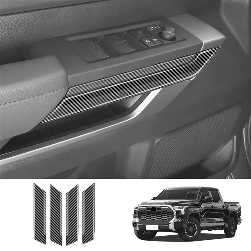 For 2022-2023 Car Carbon Fiber Pattern Door Inner Handle Panel Decoration Frame Cover Low Version