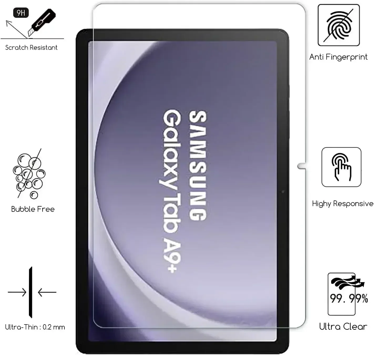 3pcs Tablet Screen Protector for Samsung Galaxy Tab A9 Plus 2023 11'' Protective Film Tempered Glass for A9+ SM-X210 SM-X215