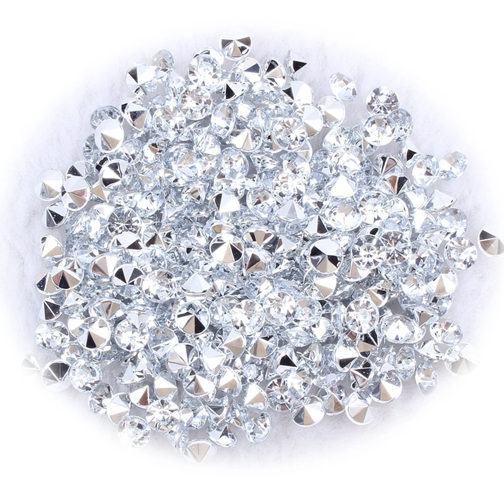 

New Acrylic 4mm 1000pcs Rhinestones Many Colors Point Back Beads Glue On Round Shape Handimade Craft Ornament Diy Trimming