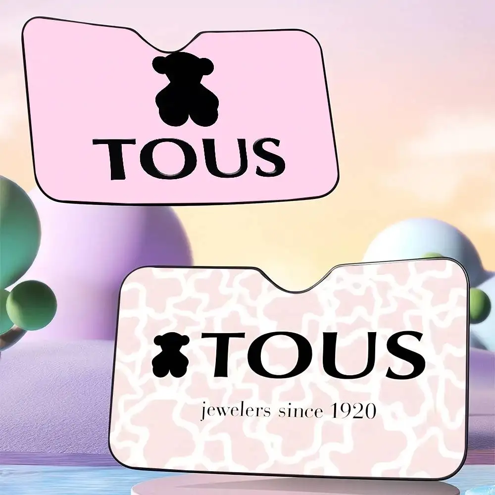 Classic Brand T-Tous LOGO Photo Car Windshield Sun Shade Car Sun Visor Protector Aluminum Foil 51.2 X 27.5 In