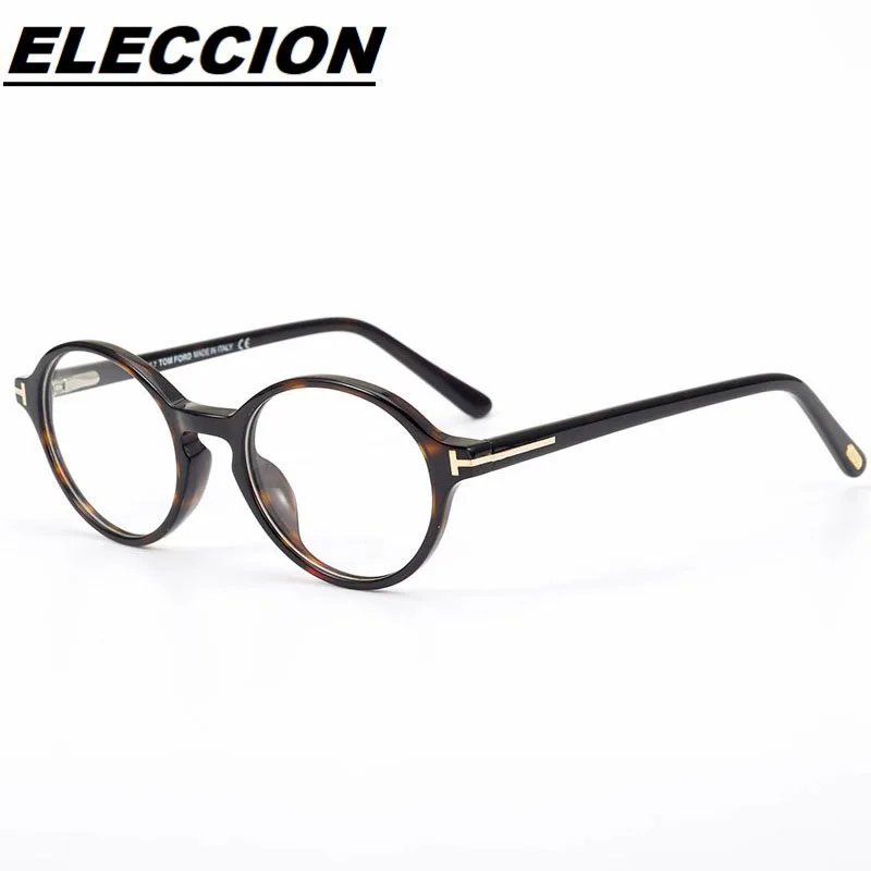 TOM TF5409 Vintage Acetate Optics Glasses Frame Men Myopia Prescription Frames for Women Oval Eyewear Temple With Spring