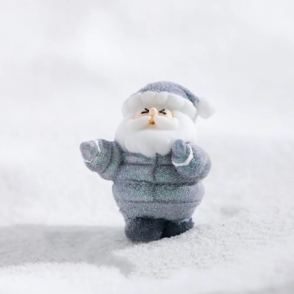 

Toy Resin Christmas Figurines Xmas Ornament Home Decorations Miniature Santa Claus Bonsai Micro Landscape Cartoon Santa Statue