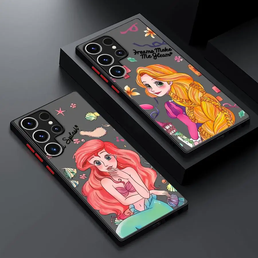 Hülle für Samsung Galaxy S22 Plus S21 S25 S24 S10 S20 S23 Ultra FE S9 Black Edge Shell Disney Princess