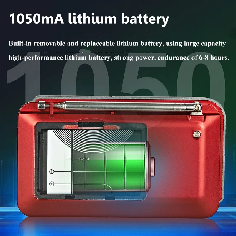 Мини-портативное FM-радио, высокочувствительное радио, беспроводной Bluetooth-динамик с кнопкой ночного освещения, TF-карта U-диск, MP3-музыка Playe