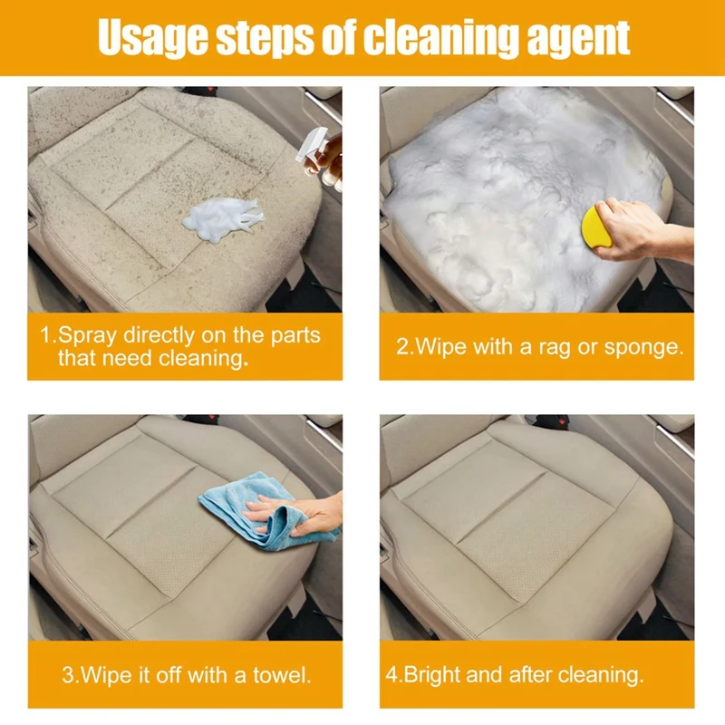 Automobile Interior Multi-Purpose Foam Cleaner Leather Seat Cleaner Foam Cleaner For Stain Removal Foam Maintenance