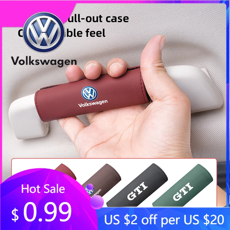 

2026 Hot Emblems For VW Volkswagen Jetta MK5 Golf 1Pcs PU Leather Roof Handle Anti-scratch Protector Case For Volkswagen GTI T5