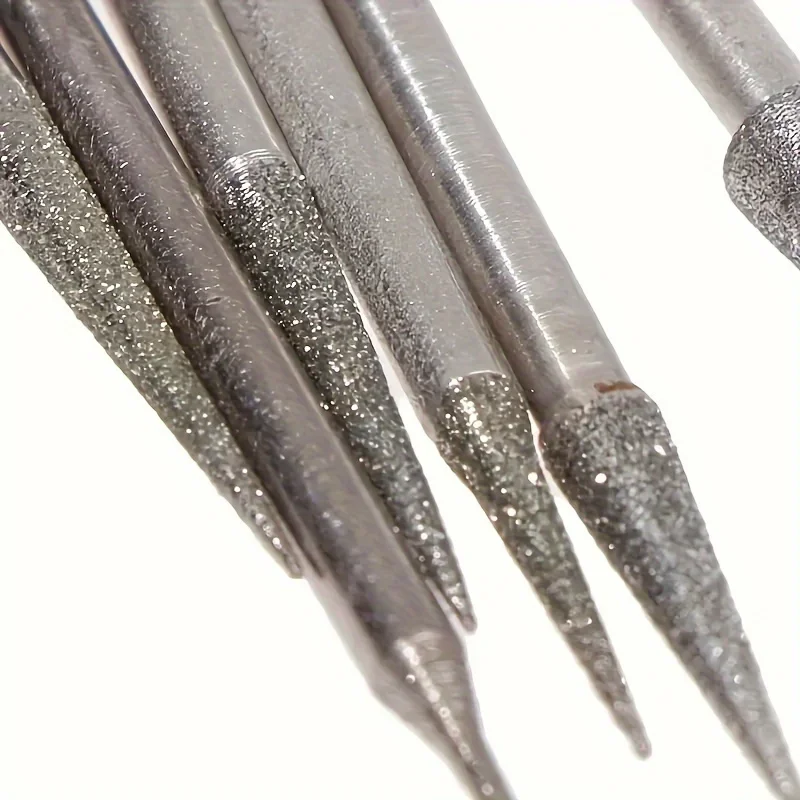 6 Stück 1-4 mm Diamant-Schleifkopf-Nadelbits, Fräser, Gravur- und Schnitzwerkzeug, 2,35 mm Schaft D – Detail 5