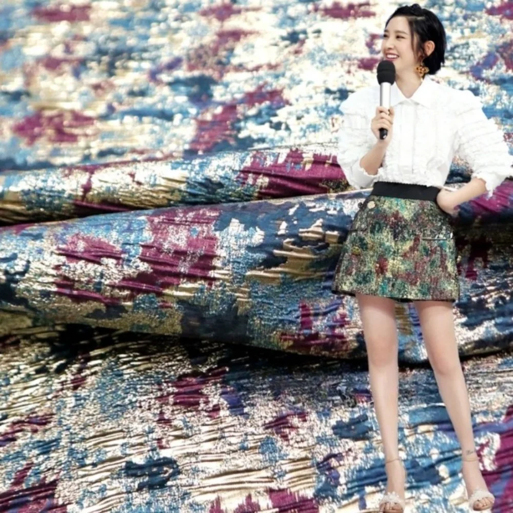 

Металлическая проволока, парча, жаккардовая ткань, окрашенная пряжа, костюм, пальто, ветровка, платье, модный брендовый дизайн для шитья своими руками, ткань на метр