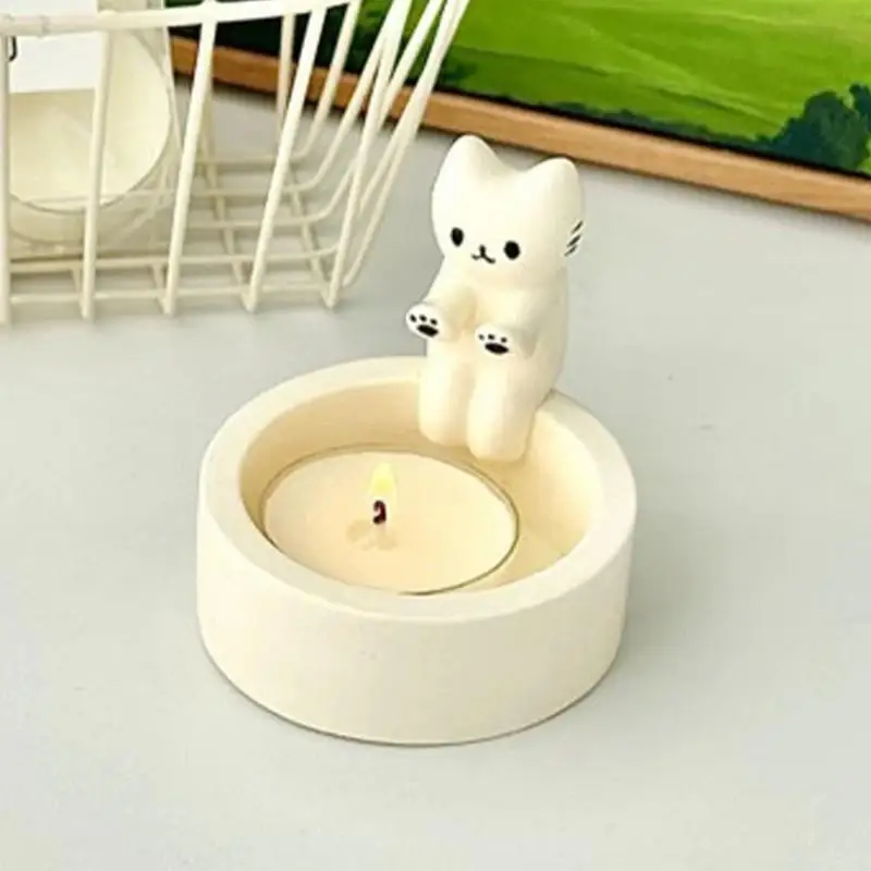 Kitten Candle Holder,Cute Grilled Cat Aromatherapy Candle Holder, Desktop Decorative Ornaments, Birthday Gifts