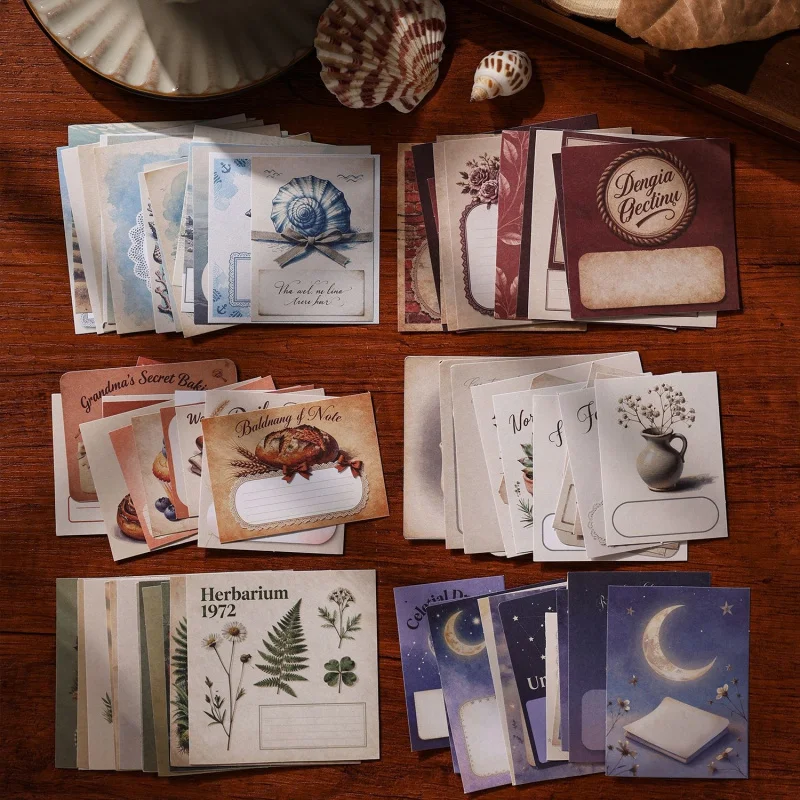 15 Stück/Packung Europäisches Vintage Schreibpapier Aufkleber-Set für Journal Scrapbooking DIY Deko Bastelbedarf
