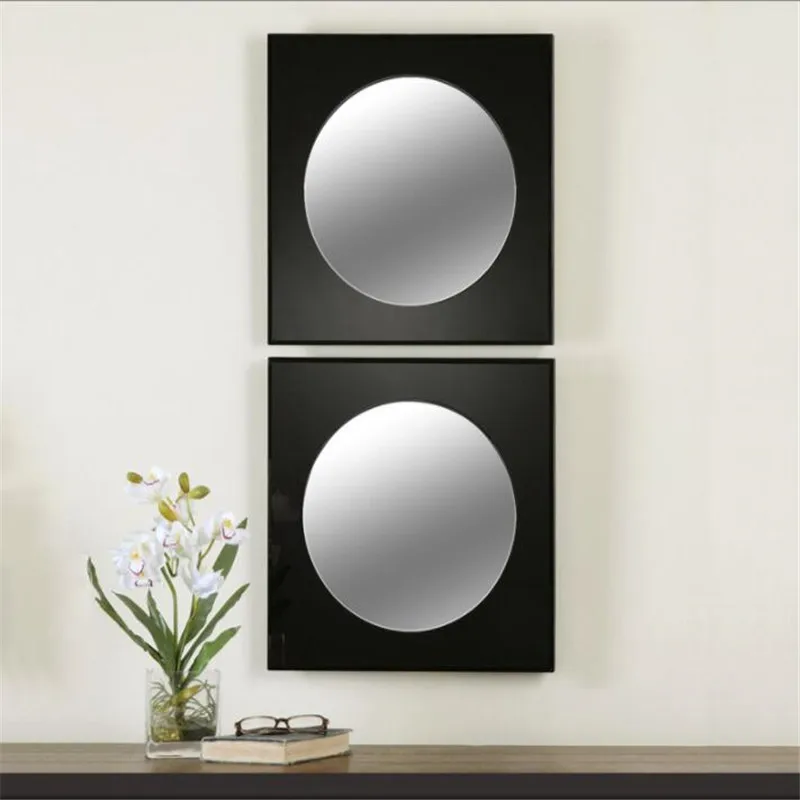 Square round combination mirror, rustic minimalist style decorative, living room sofa, foyer, restaurant background wall